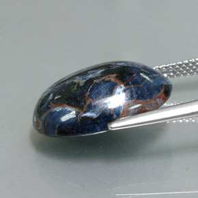 Pietersita multicolorido natural 9,37ct, corte oval, opaco