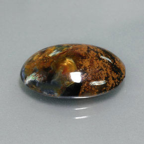 Pietersita multicolorido natural 6,78ct, corte oval, opaco