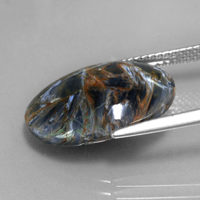 Pietersita multicolorido natural 7,50ct, corte oval, opaco