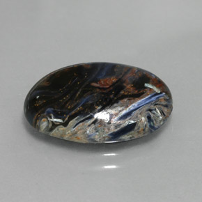 Pietersita multicolorido natural 7,94ct, corte oval, opaco