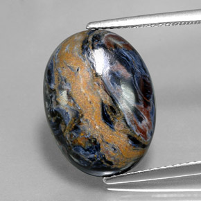 Pietersita multicolorido natural 8,32ct, corte oval, opaco