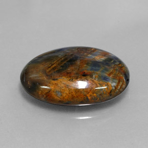 Pietersita multicolorido natural 8,32ct, corte oval, opaco
