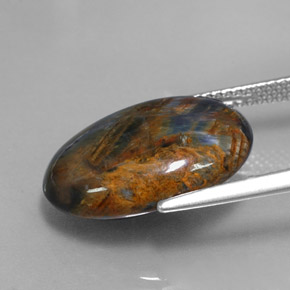 Pietersita multicolorido natural 8,32ct, corte oval, opaco