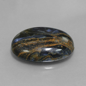 Pietersita multicolorido natural 8,49ct, corte oval, opaco