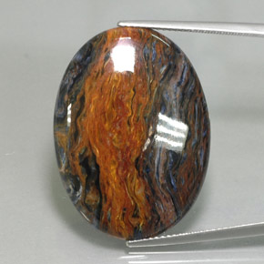 Pietersita multicolorido natural 21,00ct, corte oval, opaco