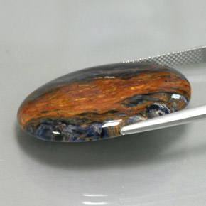 Pietersita multicolorido natural 21,00ct, corte oval, opaco