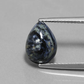 Pietersita multicolorido natural 2,64ct, formato de pêra, opaco