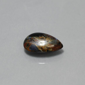 Pietersita multicolorido natural 2,07ct, formato de pêra, opaco