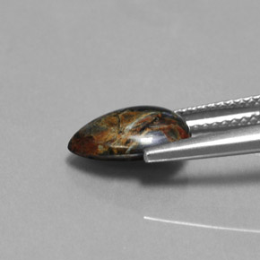 Pietersita multicolorido natural 2,07ct, formato de pêra, opaco
