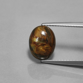 Pietersita multicolorido natural 2,99ct, corte oval, opaco