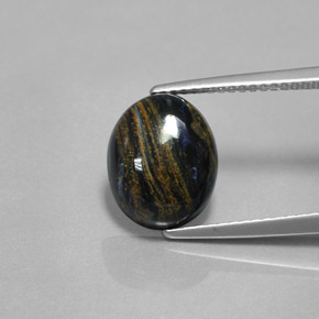 Pietersita multicolorido natural 3,33ct, corte oval, opaco