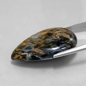 Pietersita multicolorido natural 23,64ct, formato de pêra, opaco