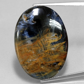 Pietersita multicolorido natural 25,12ct, corte oval, opaco