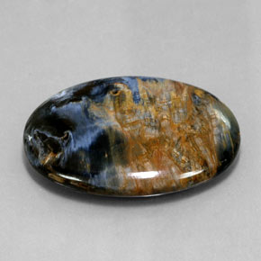 Pietersita multicolorido natural 25,12ct, corte oval, opaco