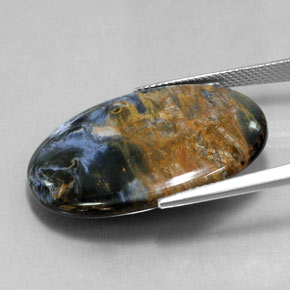 Pietersita multicolorido natural 25,12ct, corte oval, opaco