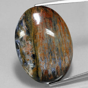 Pietersite Multicolorido Natural 28.09ct, Corte Oval, Opaco