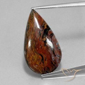 13.70ct Natural Multicolorido Pietersite, Formato de pêra, Opaco
