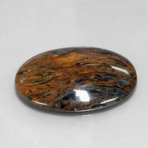 Pietersita multicolorido natural 22,70ct, corte oval, opaco
