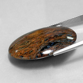 Pietersita multicolorido natural 22,70ct, corte oval, opaco