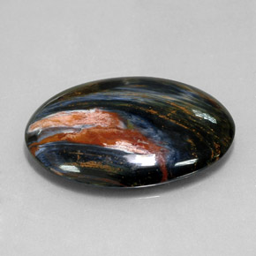 Pietersita multicolorido natural 25,10ct, corte oval, opaco