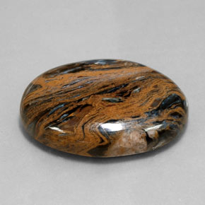 Pietersita multicolorido natural 36,42ct, corte oval, opaco