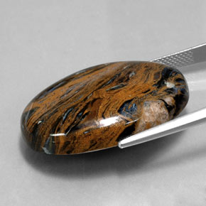 Pietersita multicolorido natural 36,42ct, corte oval, opaco