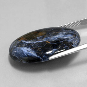 Pietersita multicolorido natural 27,74ct, corte oval, opaco