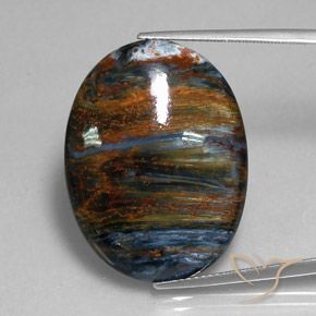 Pietersita multicolorido natural 24,09ct, corte oval, opaco