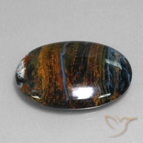 Pietersita multicolorido natural 24,09ct, corte oval, opaco