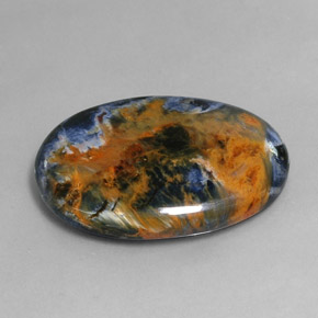 Pietersita multicolorido natural 26,63ct, corte oval, opaco