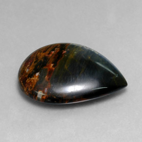 Pietersita multicolorido natural 20,63ct, formato de pêra, opaco