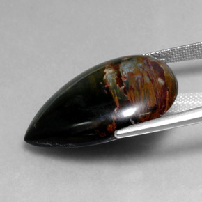 Pietersita multicolorido natural 20,63ct, formato de pêra, opaco