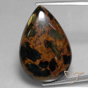 28.16ct Natural Multicolorido Pietersite, Formato de pêra, Opaco