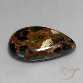 Pietersite Multicolorido Natural 28.16ct, Formato de pêra, Opaco
