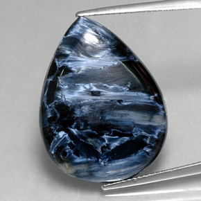 Pietersita multicolorido natural 17,64ct, formato de pêra, opaco
