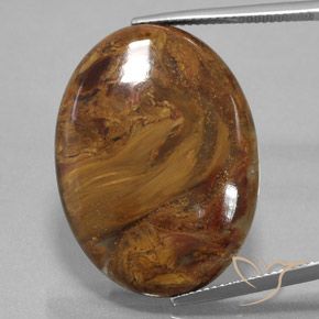 25.45ct Natural Castanho médio Pietersite, oval, Opaco
