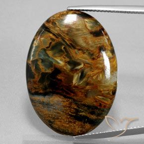 Pietersite Multicolorido Natural 21.61ct, Corte Oval, Opaco