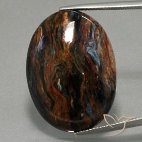 30.02ct Natural Multicolorido Pietersite, oval, Opaco
