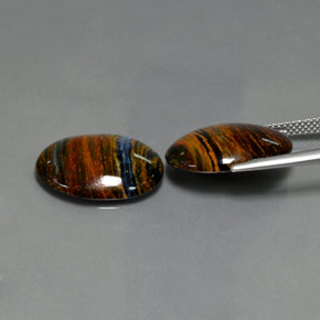 Pedras preciosas de Pietersite Azul acinzentado natural de  ct, Corte Oval, Opaco