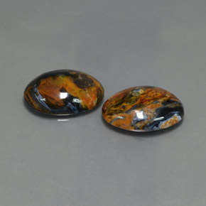 Pedras preciosas de pietersita azul natural de  ct, corte oval, opaco