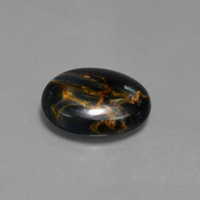 Pietersita multicolorido natural 5,19ct, corte oval, opaco