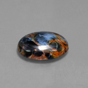 Pietersita multicolorido natural 5,42ct, corte oval, opaco