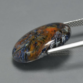 Pietersita multicolorido natural 10,12ct, corte oval, opaco