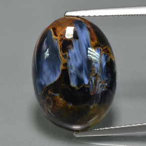 Pietersita multicolorido natural 10,35ct, corte oval, opaco