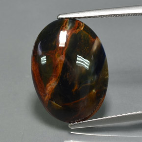 Pietersita multicolorido natural 6,70ct, corte oval, opaco