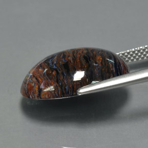 Pietersite Multicolorido Natural 8.77ct, Corte Oval, Opaco