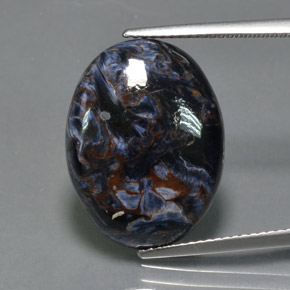 Pietersita multicolorido natural 12,34ct, corte oval, opaco