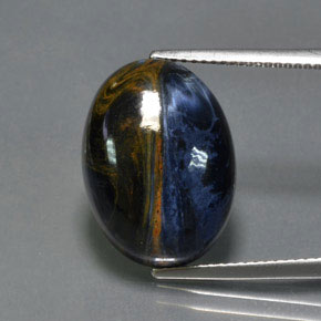 Pietersita multicolorido natural 12,27ct, corte oval, opaco