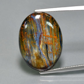 Pietersite Multicolorido Natural 10.47ct, Corte Oval, Opaco