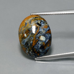 Pietersita multicolorido natural 7,33ct, corte oval, opaco